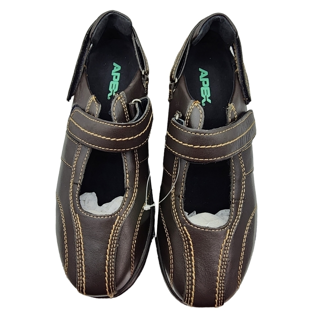 Apex Women's Petals Jane Leather Sneakers - 6 X-Wide - Picture 4 of 7